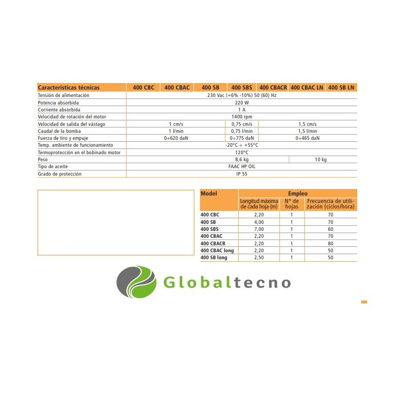 Kit set pack Faac 400 SBS - 7 METROS - Motor...