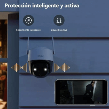 CÁMARA IMOU IP DOMO PT 4MP 3.6MM IR30 METROS WIFI AUDIO DE DOS VIAS Y SIRENA