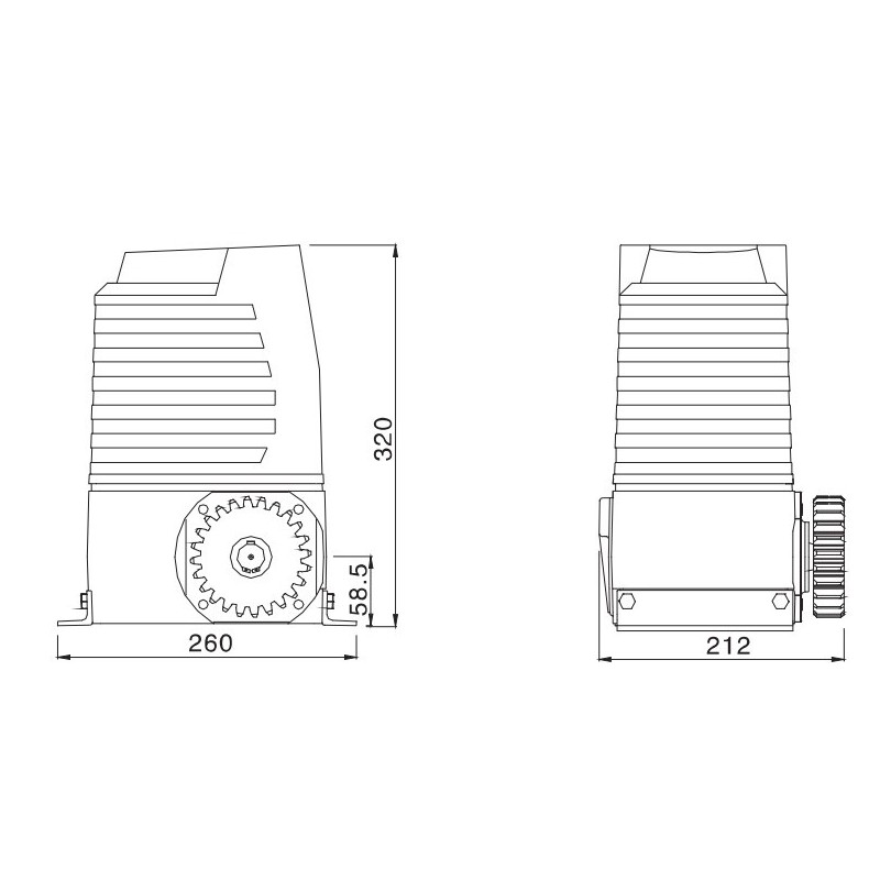 medidas motor xianfeng l200 b para portones de corredera - globaltecno