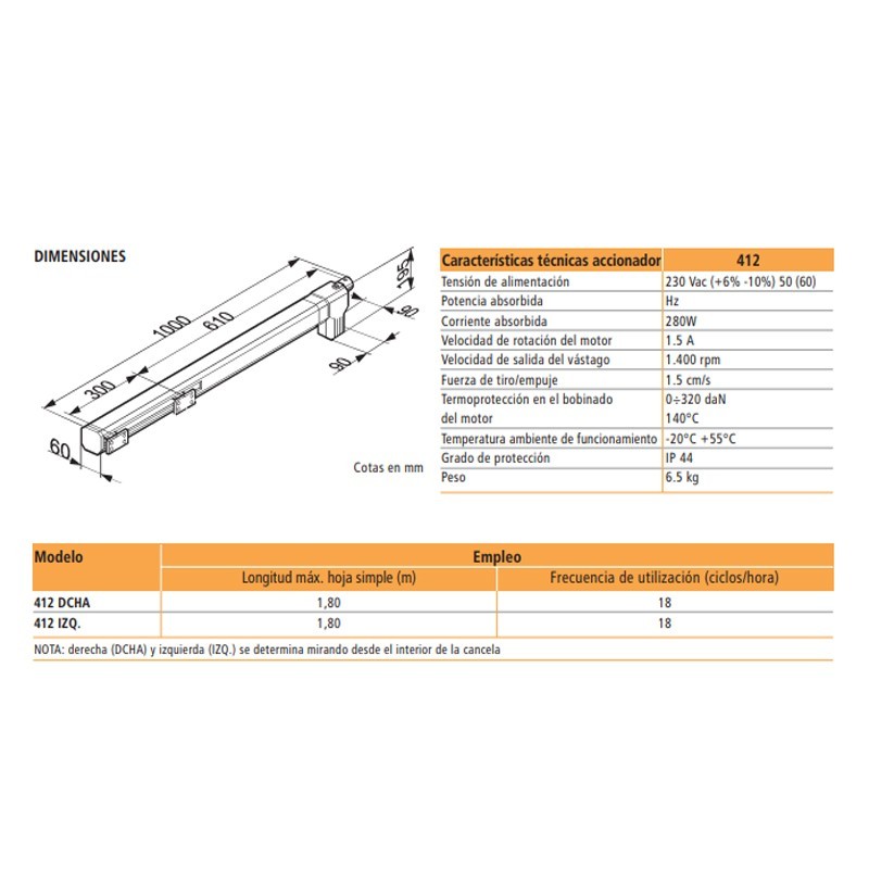 Kit set pack Faac 412 - motor portón batiente...