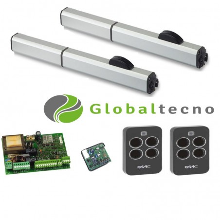 Kit set pack Doble Faac 400 SB - 02 Motores Hidráulico portón 4 MT batiente brazo 2 hojas