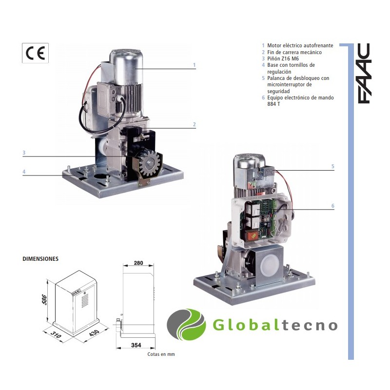 Faac 884 mc - 3500 kg - Motor con Central -...