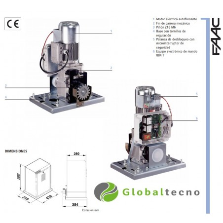Faac 884 mc - 3500 kg - Motor con Central - Industrial Trifasico