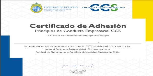 Certificado de adhesión CCS